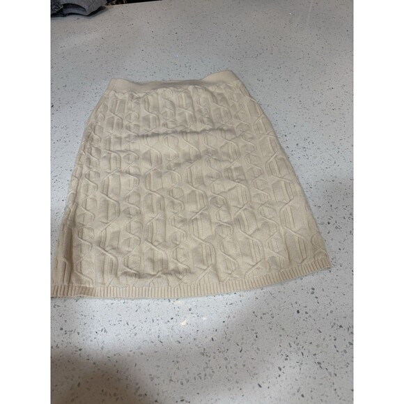 Free People Ivory Cable Knit Mini Skirt Small Preowned Winter Skirt - Picture 1 of 7